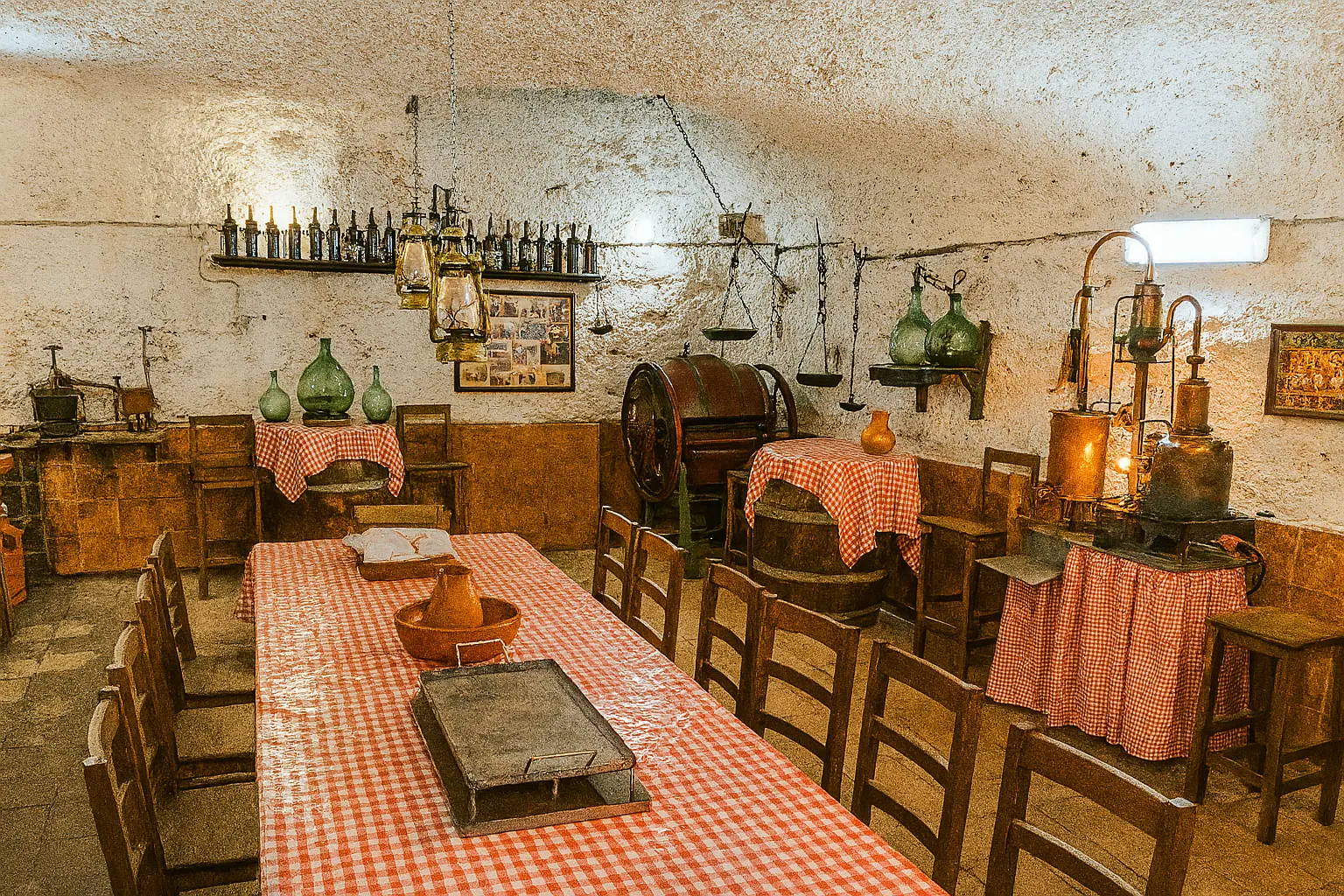 Comedor de la cueva para la degustación